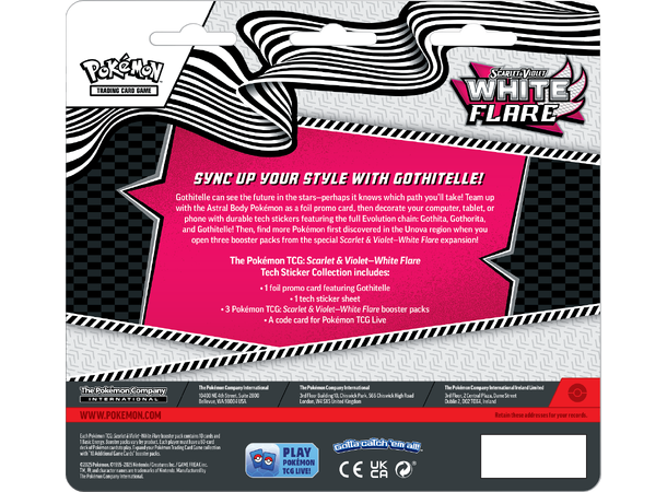 Pokemon White Flare Tech Sticker Coll Gothitelle 