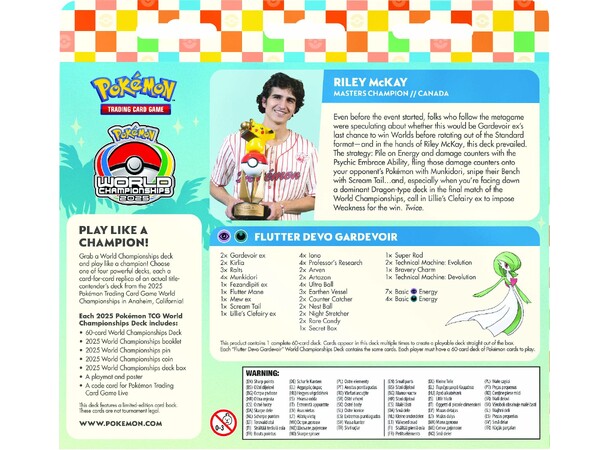 Pokemon World Championship 2025 Deck #1 Riley McKay - Flutter Devo Gardevoir 