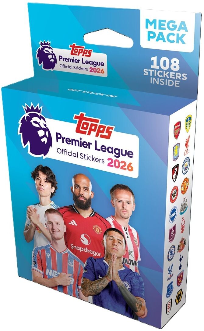 Premier League 2026 Sticker Mega Pack Topps Official Stickers