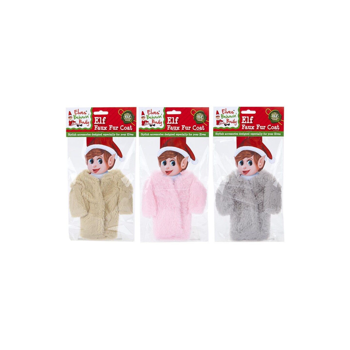 Rampenissen Pelsjakke - 1 stk Assortert farge - Grå/Rosa/Brun