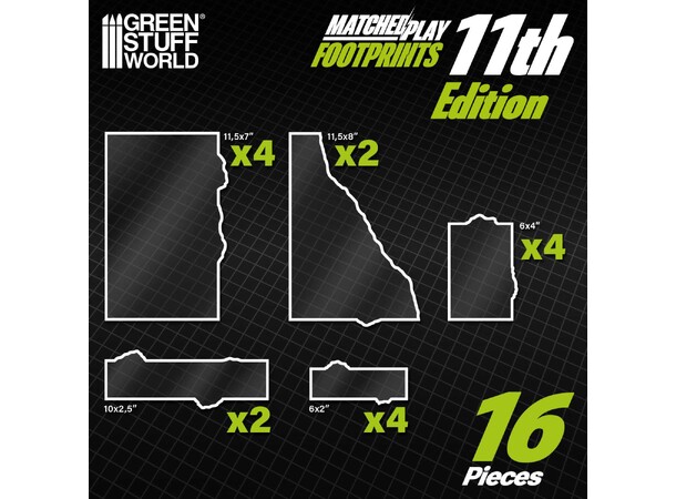 Glasspack Footprints for 40K 11th Ed Green Stuff World 