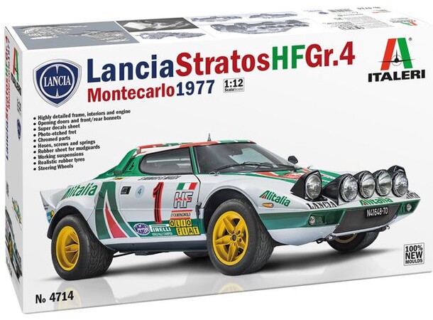 Lancia Stratos HF Gr.4 Montecarlo 1977 Italeri 1:12 Byggesett 