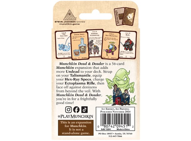 Munchkin Dead & Deader Expansion Utvidelse til Munchkin