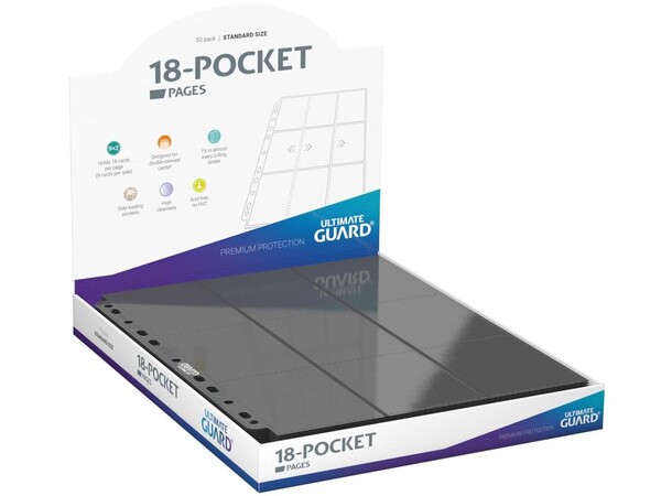 Pages 18-pocket x50 Grå Ultimate Guard Plastlommer 