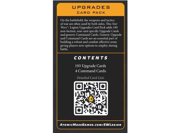 Star Wars Legion Upgrades Card Pack Utvidelse til Star Wars Legion 