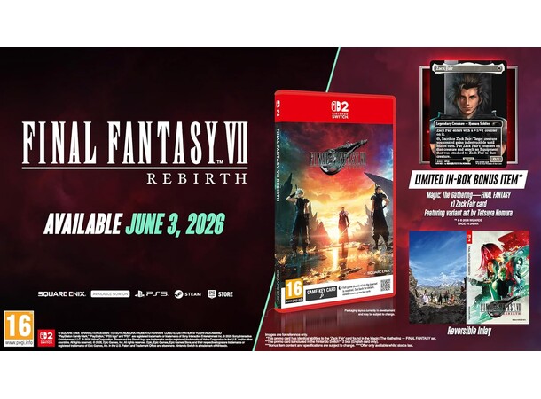 Final Fantasy VII Rebirth Switch 2 Inkluderer Magic Final Fantasy promokort 