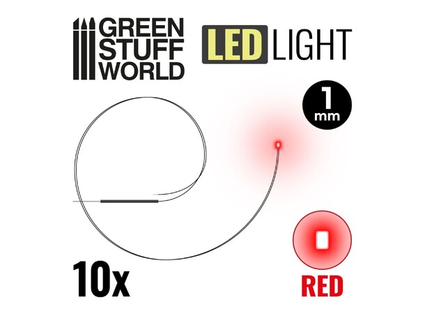 LED Light Red - 1mm (10 st) Green Stuff World 
