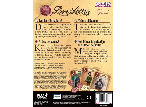 Love Letter Box Version Brettspill Norsk utgave 