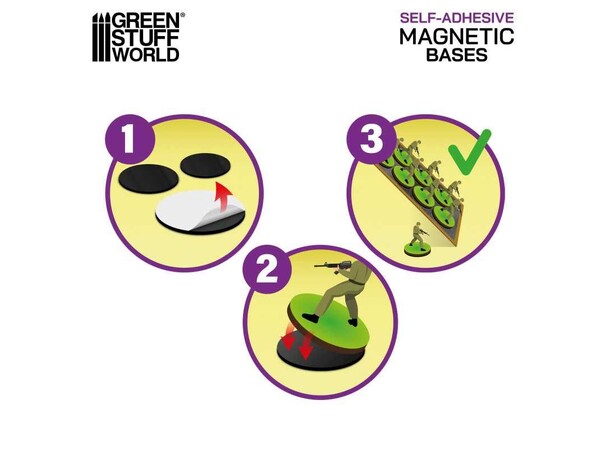 Magnetic Bases - 28,5mm (55 stk) Green Stuff World 