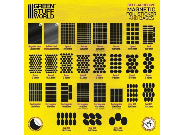 Magnetic Bases - 28,5mm (55 stk) Green Stuff World 