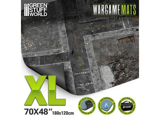 Neoprene Mat 4x6 Ground Zero District Green Stuff World - 120 x 180 cm 