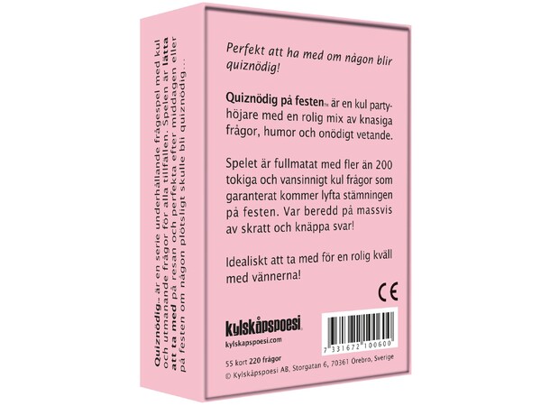 QuizNödig På festen Partyspel Svensk utgåva 