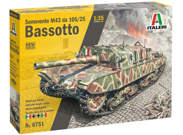 Semovente M43 105/25 Bassotto Italeri 1:35 Byggsats 