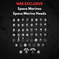 Space Marine Heads Warhammer 40K