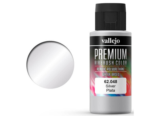 Vallejo Premium Silver 60ml Premium Airbrush Color 